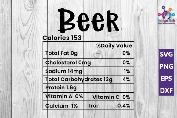 Beer Nutrition Facts SVG: Graphics for Crafts & Branding