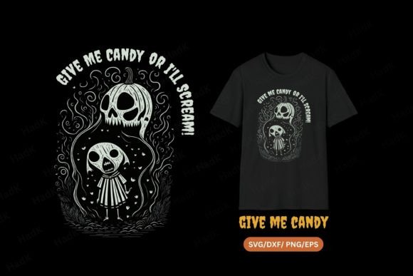 Give Me Candy or I’ll Scream Halloween Graphics & Illustrations