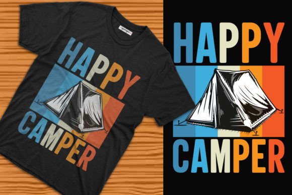 Happy Camper Camping T-shirt Design