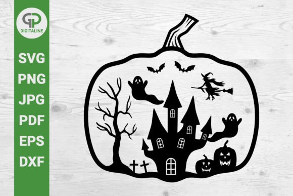 Haunted House, Pumpkin, Halloween SVG Graphics