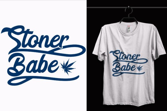 Stoner Babe Weed T-Shirt Design: Bold Graphics for Edgy T-Shirt Designs